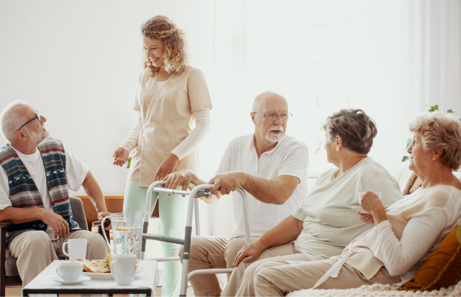 Older adults spending time together